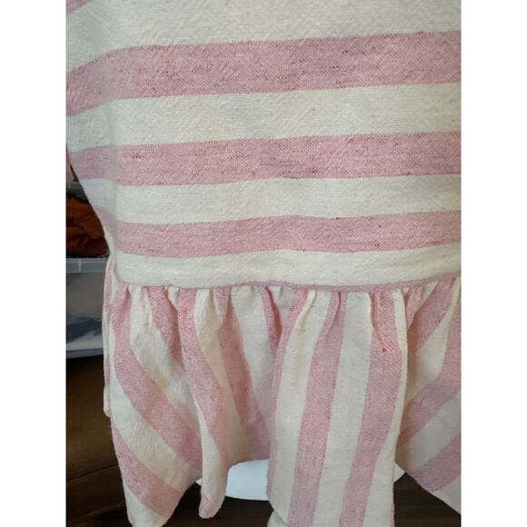 Zara TRF Collection Striped Linen Peplum Top - Picture 5 of 6